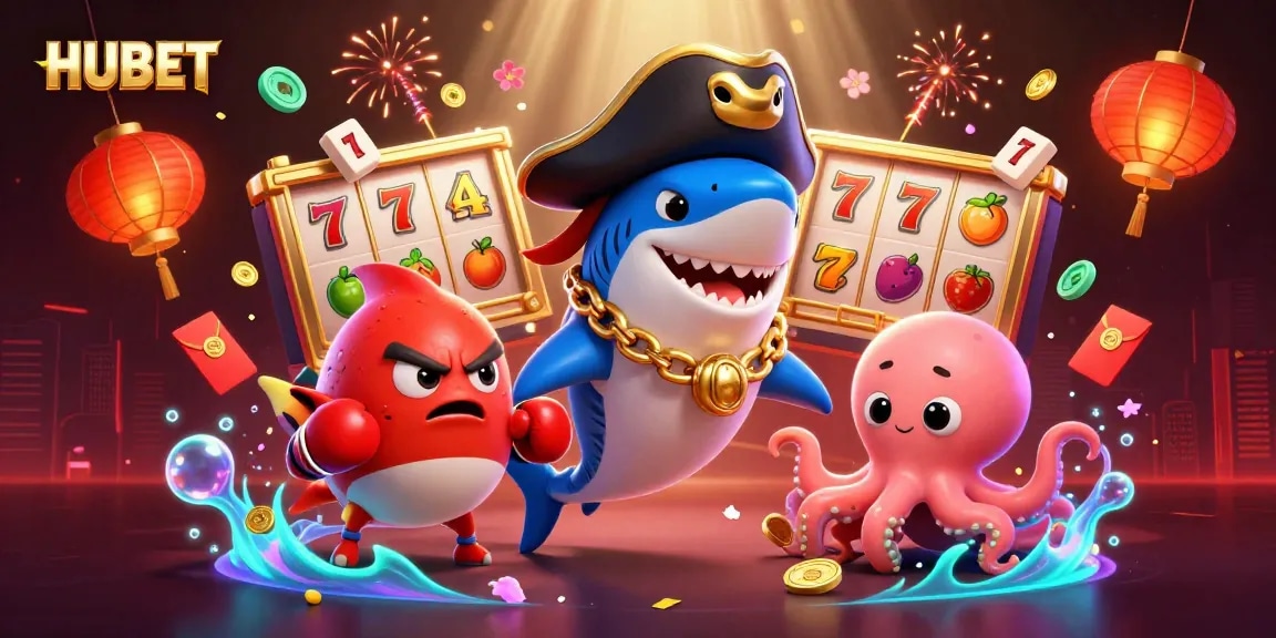 Watch HUBET's exciting slot action with vibrant pirate-themed characters and classic game elements.