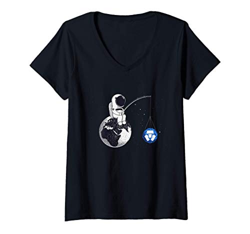 Mujer Cryptocurrency Talk - CRO Crypto.com To The Moon Space Hodl Camiseta Cuello V