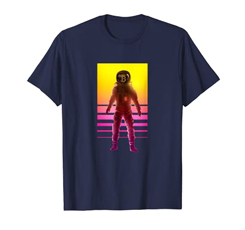 Bitcoin a la Luna - Crypto Chill Neon Astronaut Camiseta
