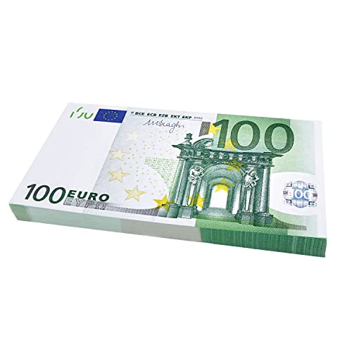 Scratch Cash 100 x € 100 Euro Money to Play (Tamaño Aumentado al 125% en comparación con el Dinero Real)