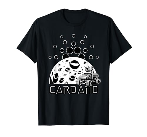 Cardano Futurista Crypto Blockchain ADA Moon Lunar Landing Camiseta