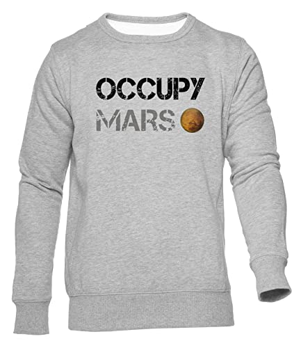 Occupy Mars - Elon Musk Spacex Project Gift Ideas Jersey Unisex Hombres Mujeres Gris Cuello Redondo Manga Larga De Entrenamiento Jumper Unisex Men's Womens Grey