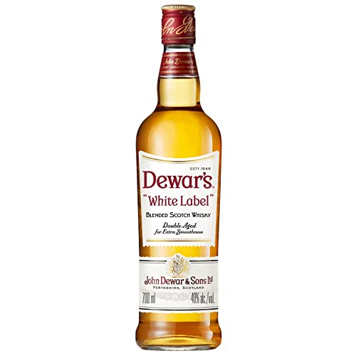 Dewar’s White Label Blended Scotch Whisky, Whisky doblemente envejecido en barricas de roble para una suavidad extra, con notas de cítricos, pera y miel, 40 % vol., 70 cl / 700 ml