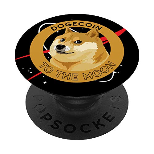 Dogecoin To The Moon - Funny Crypto Meme PopSockets PopGrip: Agarre intercambiable para Teléfonos y Tabletas