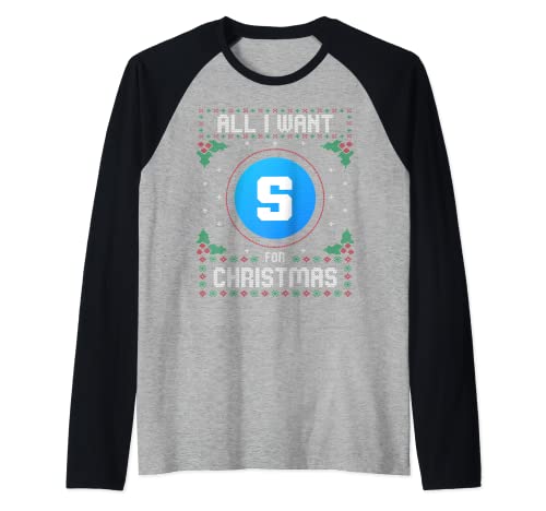 El Sandbox Christmas Crypto Sweater Todo lo que quiero para Navidad es Camiseta Manga Raglan