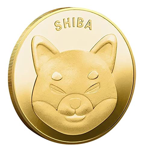 HARPIMER Moneda Shiba Inu Moneda Shiba Moneda Conmemorativa Dogecoin Moneda Color Tridimensional Edición de Coleccionista