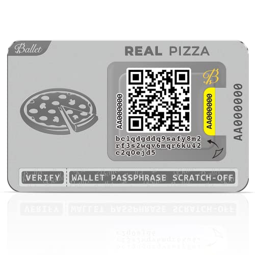 Ballet 2-Pack Real Pizza - El Almacenamiento en frío de criptomonedas más fácil - Monedero físico no descriptivo para Bitcoin, Ethereum, XRP, Litecoin y más de 200 criptomonedas adicionales
