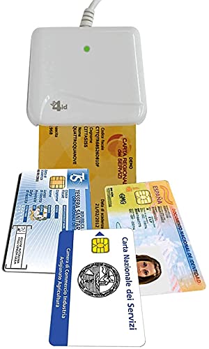 Bit4id Original Minilector Evo 2.0 RFID,lector de Smart Card Readers, Firma Digital SPID y CRS CNS, tarjeta sanitaria de papel, CAC Dod, Plug&Play,no controlador, admite tarjetas Common Criteria FIPS