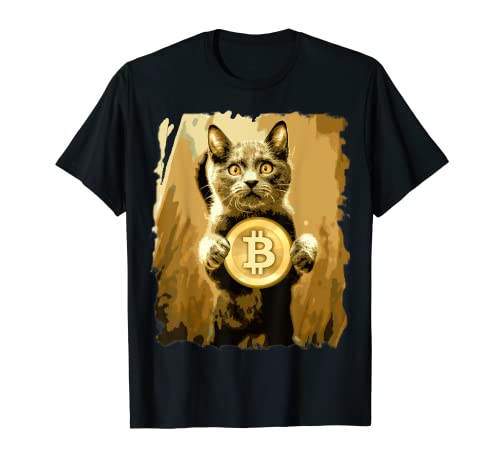 Funny Cat Bitcoin Crypto - Blockchain Camiseta