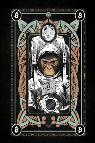 BLACK NOTEBOOK: Space Monkey Crypto Card College Ruled Black Paper Book | 6