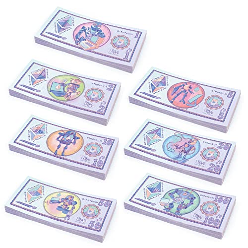Ethereum Scratch Cash Mini Bundle ETH - 175 Banconote - 7 mazos de 25 x 1, 2, 5, 10, 20, 50, 100 - novedad absoluta