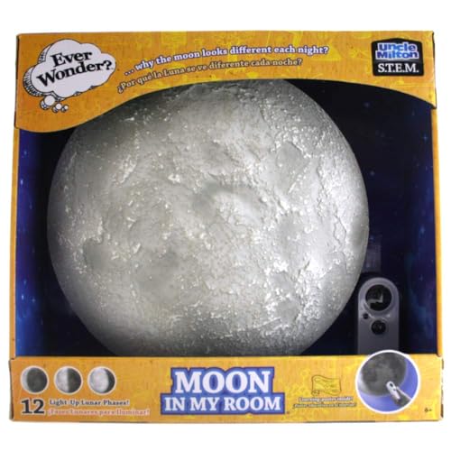 Uncle Milton 18025 Ever Wonder Moon In My Room Luna Luz de Noche con Control Remoto, color gris, Talla única (90805102)