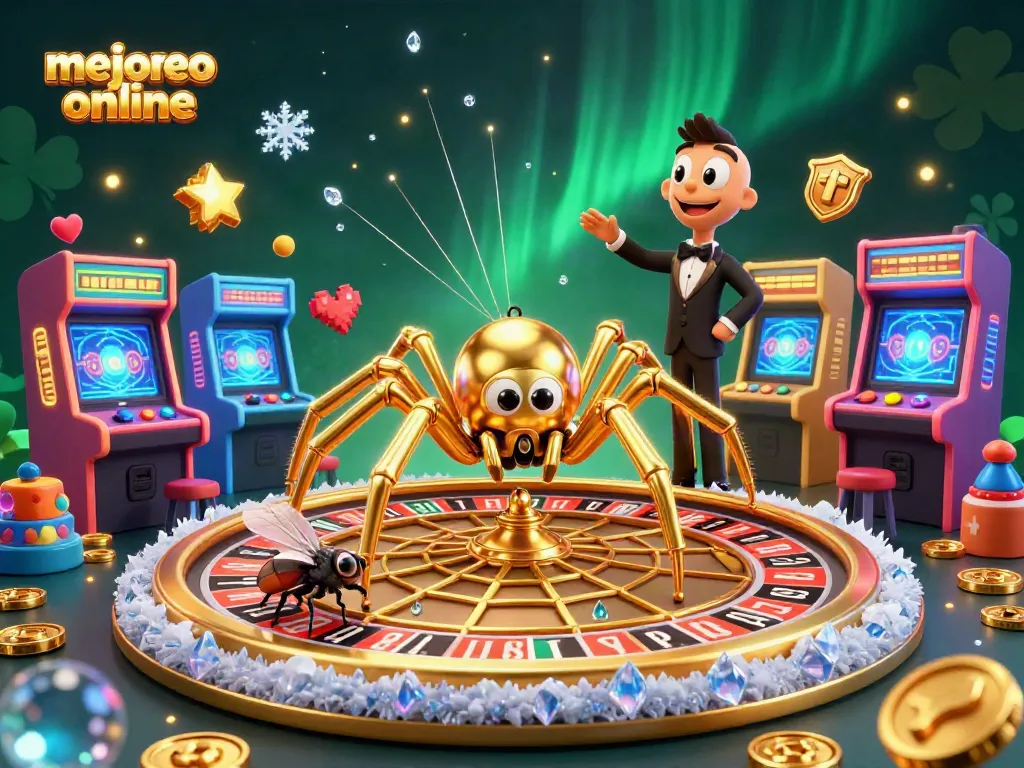 Descubre los mejores casinos online mientras apuestan con la araña de oro animada en un emocionante entorno de juego.