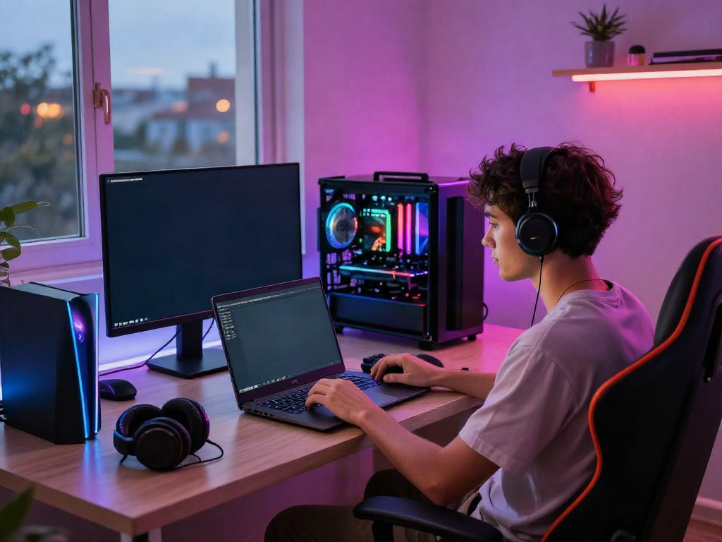 Experience gaming on GEM88 with engaging visuals and a vibrant setup.