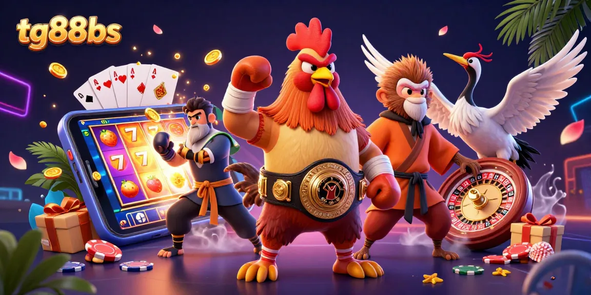 Experience thrilling slots with tg88bs in a vibrant 3D digital casino scene bursting with action.