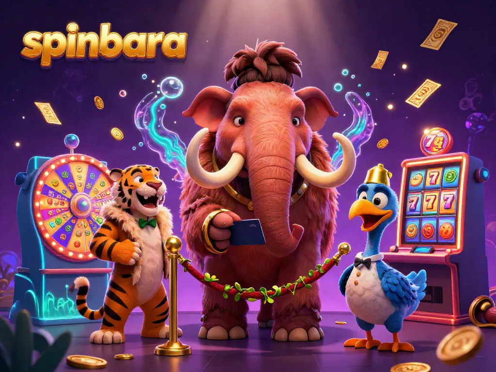 Experience spinbara excitement with vibrant characters amidst lively slot action and magical Casino wonders.