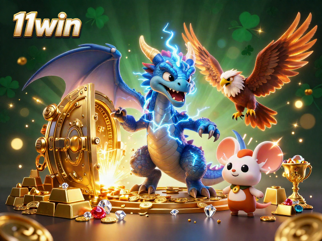Experience the thrill of gambling with 11win, where energetic characters meet dynamic treasure elements.