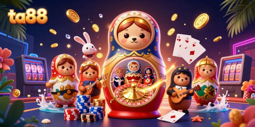 Experience thrilling gameplay at ta88 with vibrant casino elements and colorful characters in action.