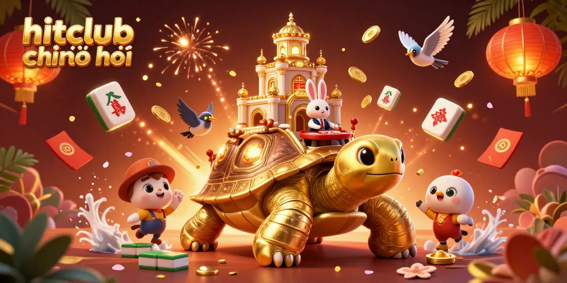 Win big with hitclub chính chủ at an ultra-detailed casino scene featuring a golden tortoise and dealer.