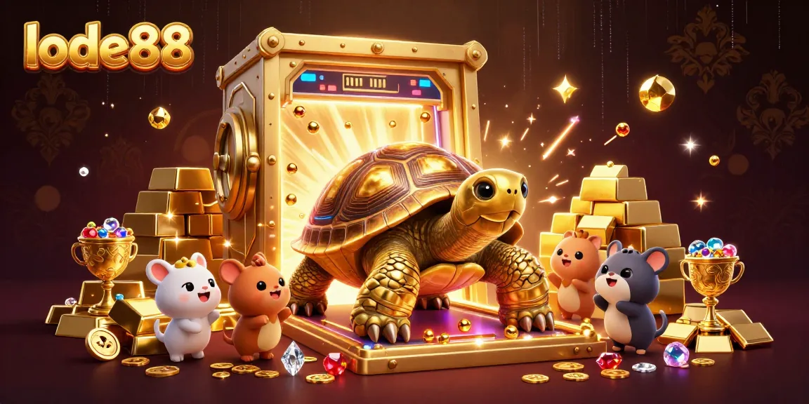 Engage in thrilling gameplay with lode88's colorful and rich 3D casino scene showcasing excitement.