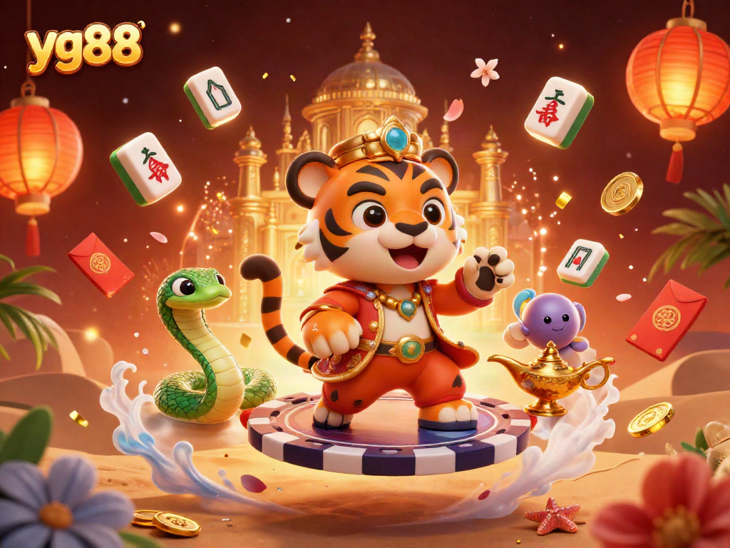 Engage in thrilling gaming adventures with yg88's Arabian Nights-themed 3D illustration showcasing rich casino elements.