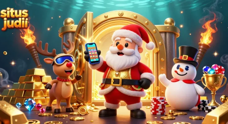 Memenangkan situs judi bola dengan Santa, rusa, dan manusia salju di kasino yang megah.